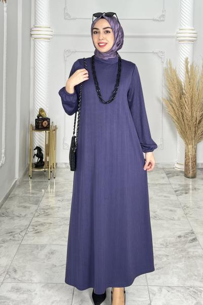 Kolye Hediyeli Gülçin Elbise  Lila