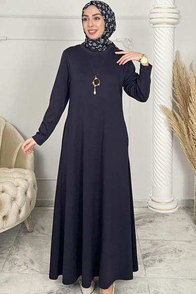 Kolye Hediyeli Esin Elbise Füme