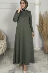 Kolye Hediyeli Esin Elbise  Yeşil
