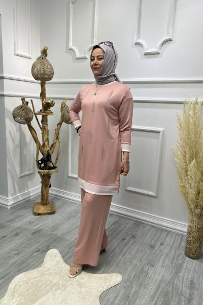 Kristal Damla Desen Takım Pudra