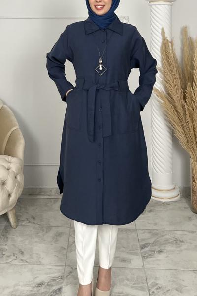 Liyocell Alya Kap Gömlek Mavi