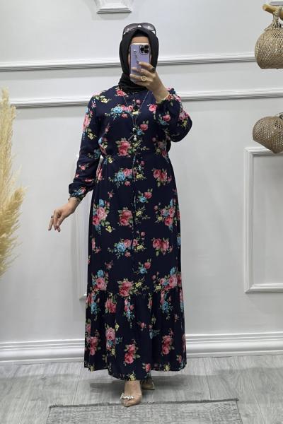 Meltem Elbise Siyah Kırmızı