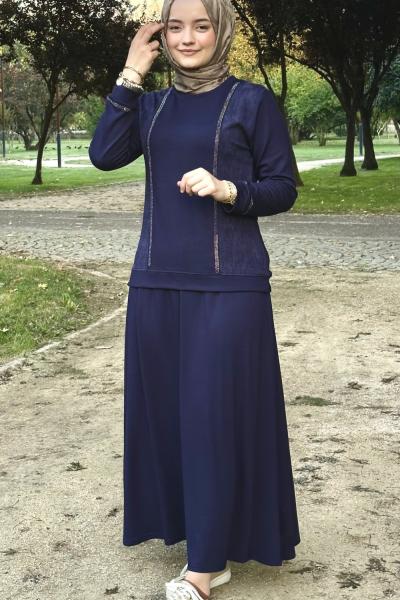 Mercan Etekli Takım Lacivert