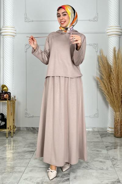 Mihra Etekli Takım  Bej