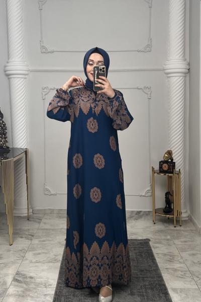 Naz Cepli Viskon Elbise  Lacivert