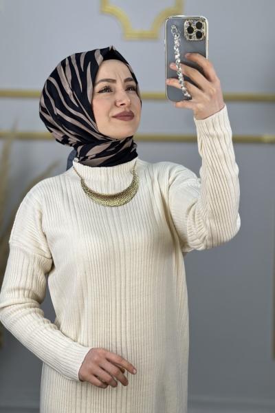 Neva Triko Elbise  Krem