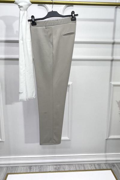 Normal paça Krep Pantolon  Taş Rengi