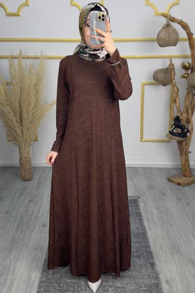Nursima Jakar Elbise Kahverengi