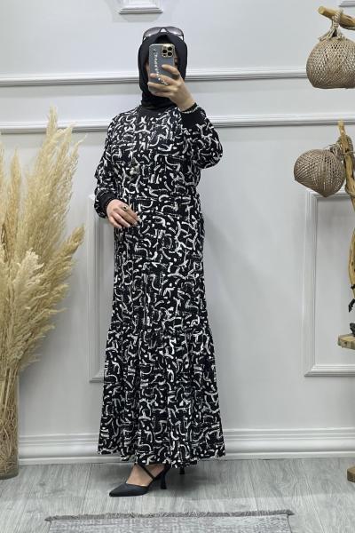 Oya Elbise Siyah Beyaz