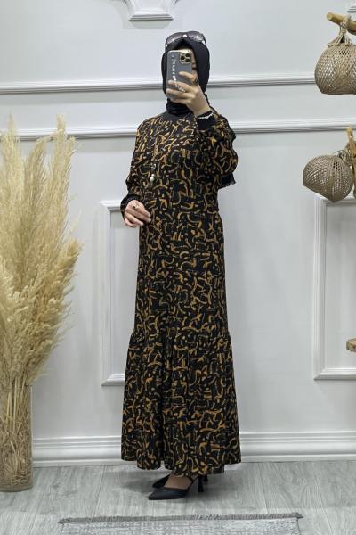 Oya Elbise Siyah Hardal