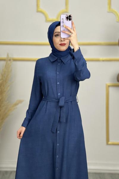 Öykü Cepli Elbise Lacivert