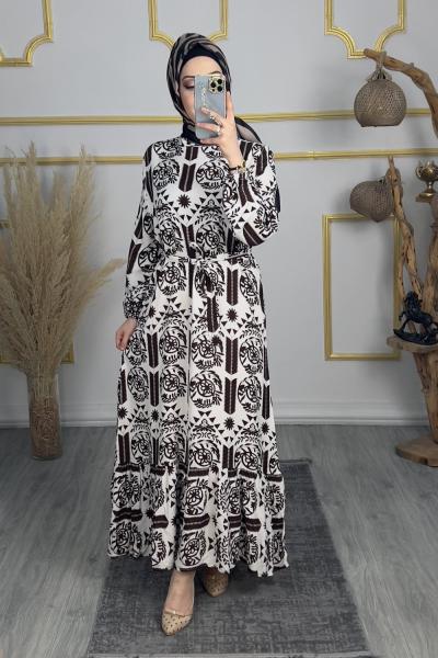 Papatya Elbise  Kahverengi