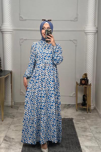 PAPATYA ELBİSE Mavi