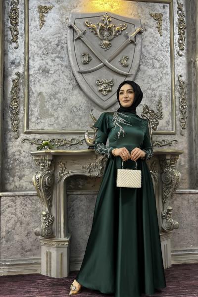 Rüya Saten Abiye  Yeşil