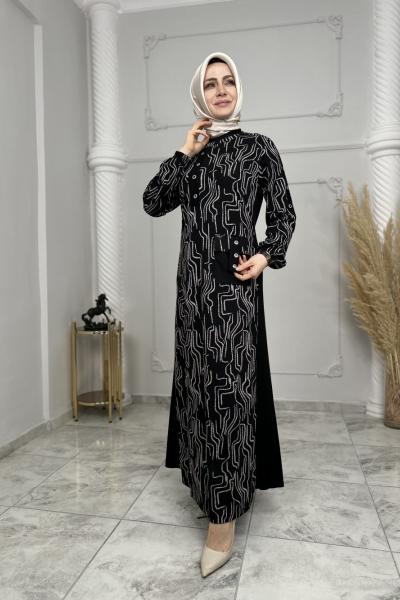 Şebnem Kuşgözü Elbise  Siyah Taş