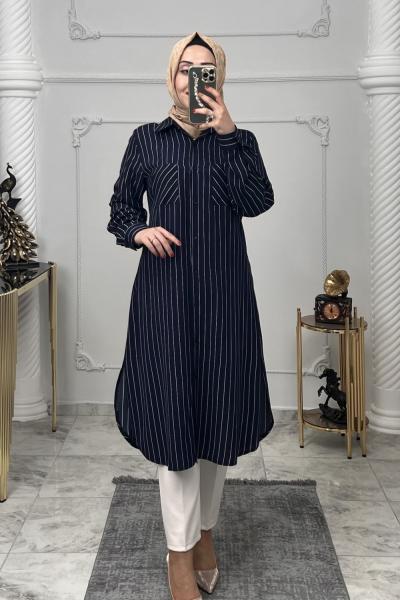 Seda Gömlek Kap Lacivert