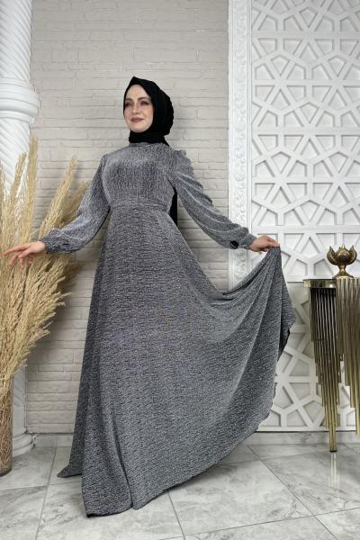 Selin Taşlı Abiye  Gri
