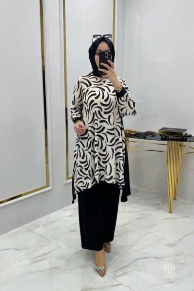 Sinem Sand Takım Siyah Beyaz