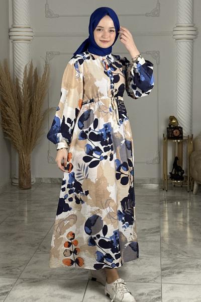 Süreyya Elbise  Saks Mavisi