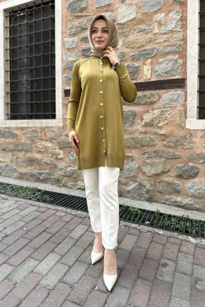Tuana Tunik Hırka  Yağ Yeşili