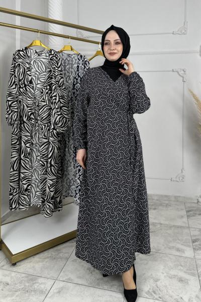 Viskon Namaz Elbisesi Siyah