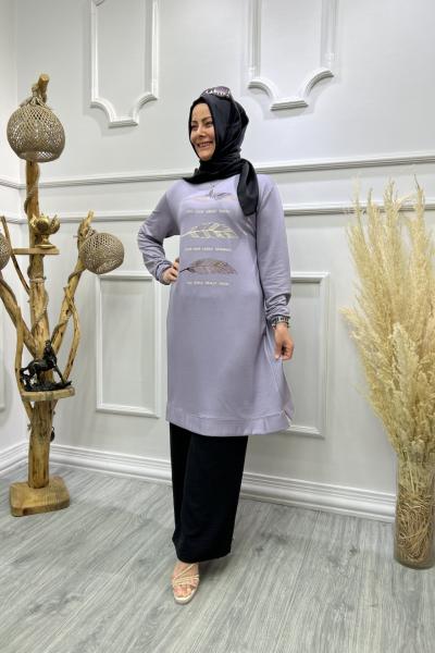 Yaprak Tunik  Gri