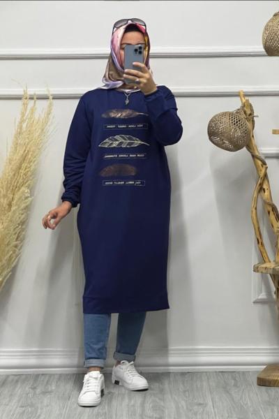 YAPRAK TUNİK Lacivert