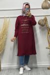 YAPRAK TUNİK Bordo