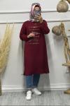 YAPRAK TUNİK Bordo