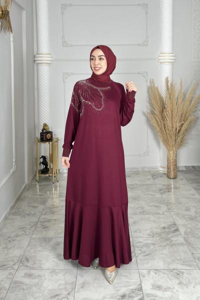 Yıldız Elbise Bordo