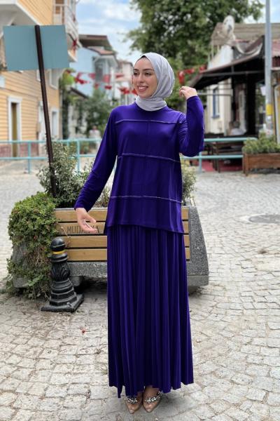 Zeynep Taşlı Takım  Mor