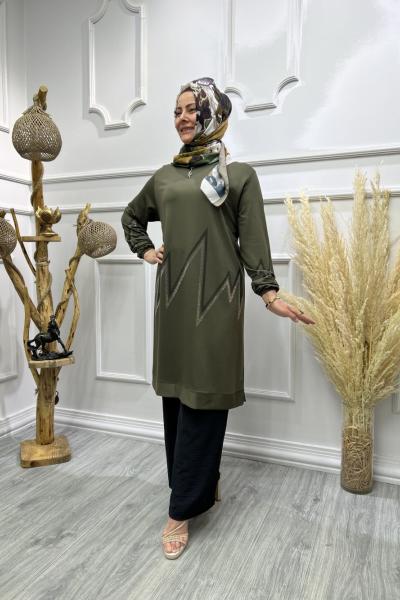 Zikzak Tunik Haki