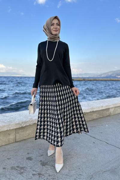 Zümra Etekli Takım Siyah