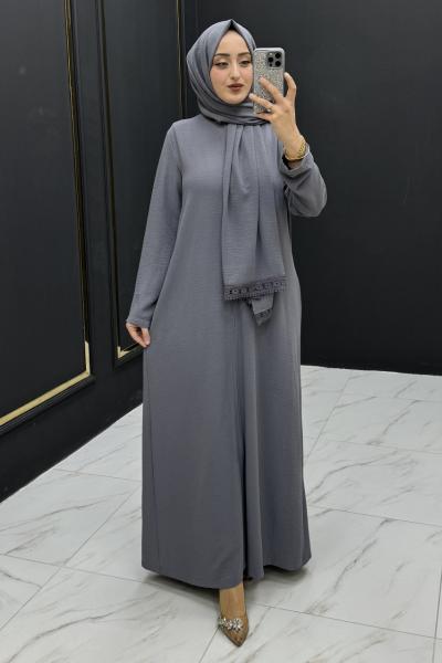 Fistolu Giy Çık Ferace Gri