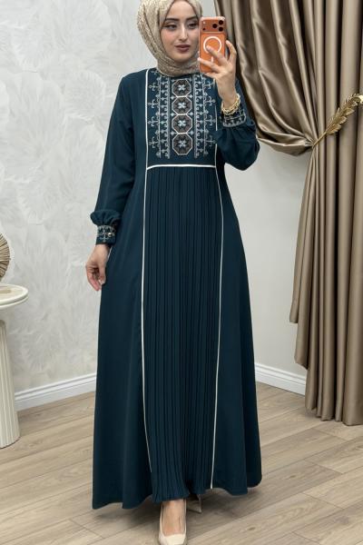 Lale Elbise Petrol Yeşili