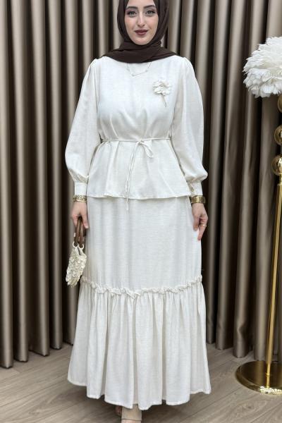 Manolya Etek Takım Krem