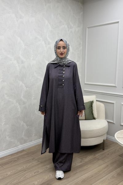 Nazlı Kot Takım Mürdüm