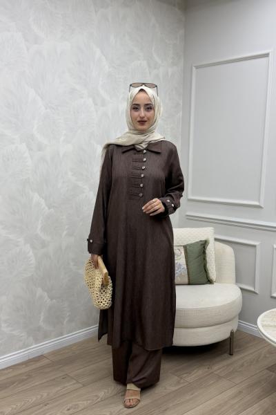 Nazlı Kot Takım Kahverengi
