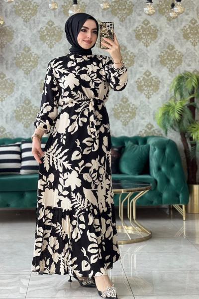 Asena Elbise Siyah Beyaz