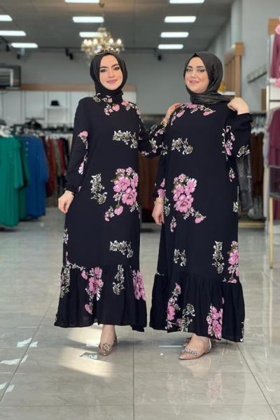 Çiçekli Elbise Pembe