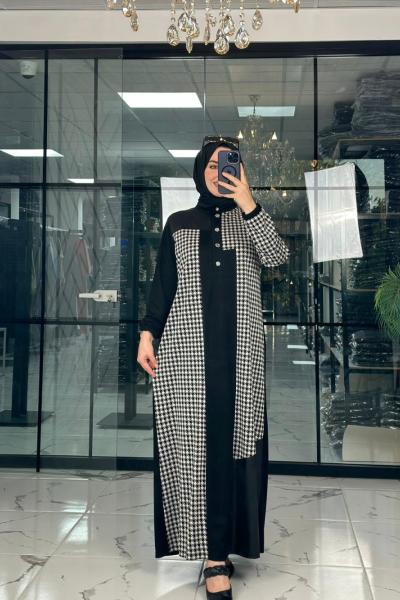 Damla Kazayağı Elbise Siyah