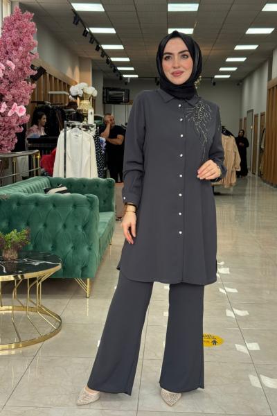 Elisa Pantolon Takım-Gri