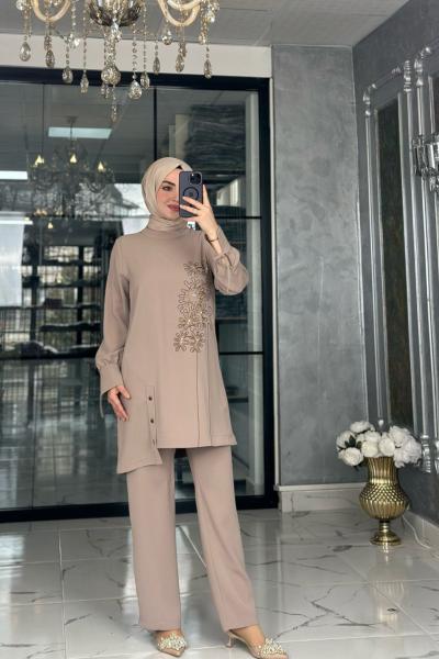 Hilal Pantolon Takım-Vizon