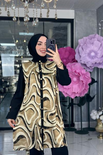 Nihal Pantolon Takım-Vizon