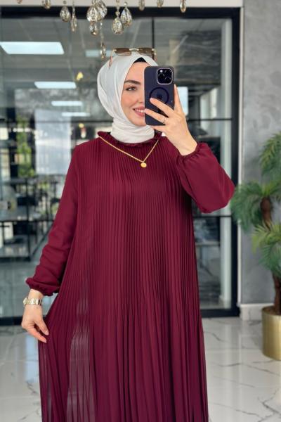 Prenses Elbise-Bordo