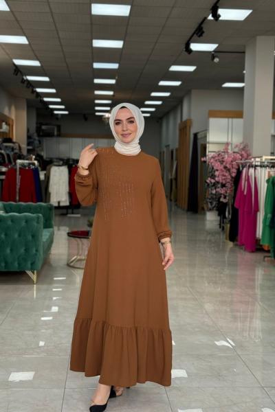 Sezon Elbise Kahverengi