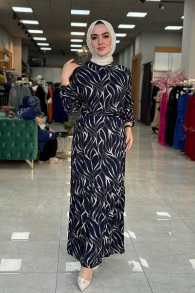 Talya Kristal Elbise-Lacivert