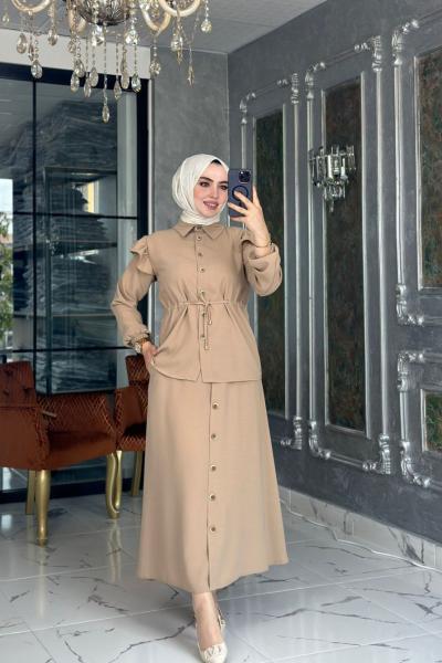 Zerda Etek Takım-Bej