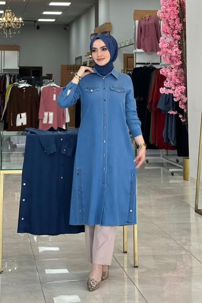 Zuhal Tunik Kot Mavi