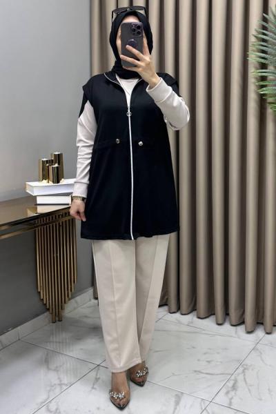 Begonya Üçlü Takım Siyah